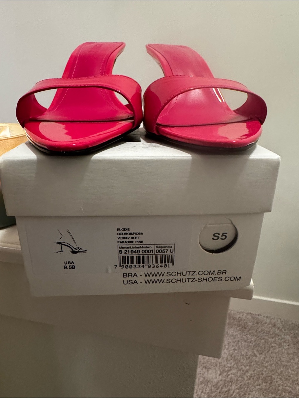 SCHUTZ Hot Pink Patent Slide Mules